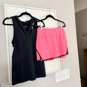 Chrissie By Tail Two Piece Tennis Pickleball Racquetball Set Lot Coral Pink M